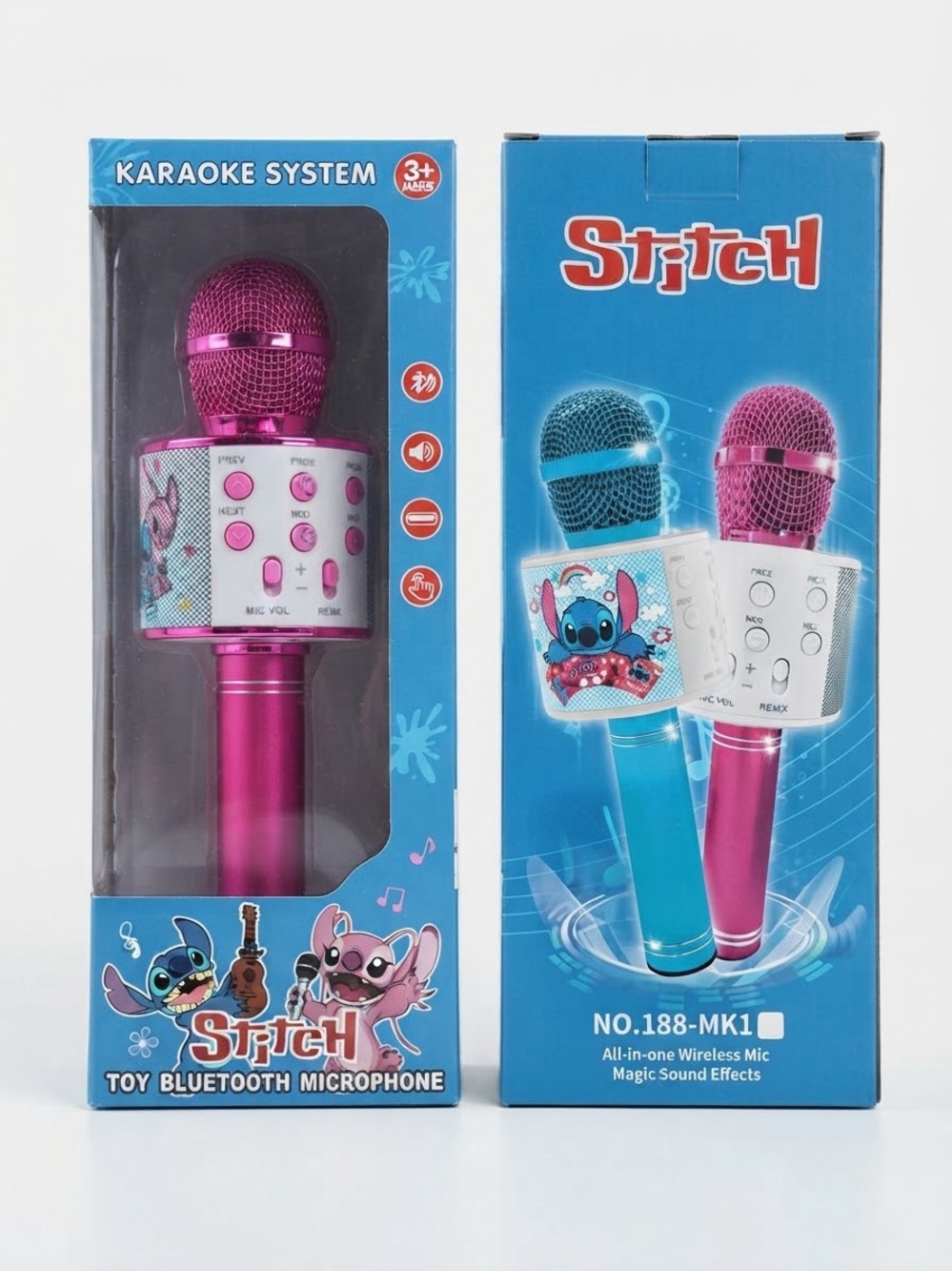 Stitch Kids Bluetooth Karaoke Microphone – Wireless Singing Mic with Sound Effec